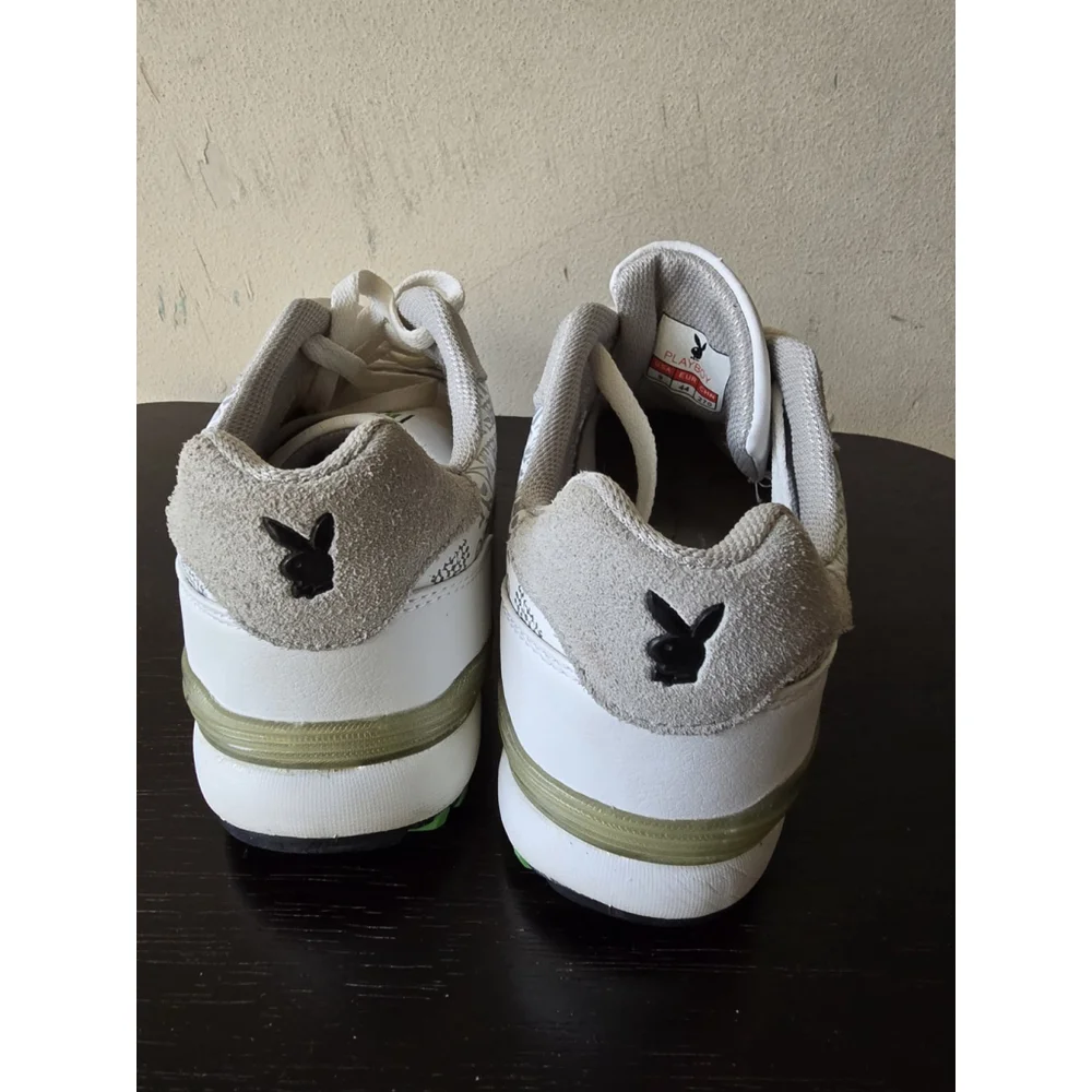 Playboy Bunny Sneaker Shoes White, Slight Green. Size 9. It's Fire 🔥